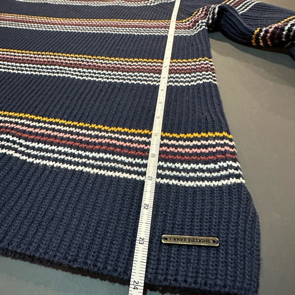 Carve Designs Cabana Navy Rainbow Striped Sweater - Picture 3 of 4